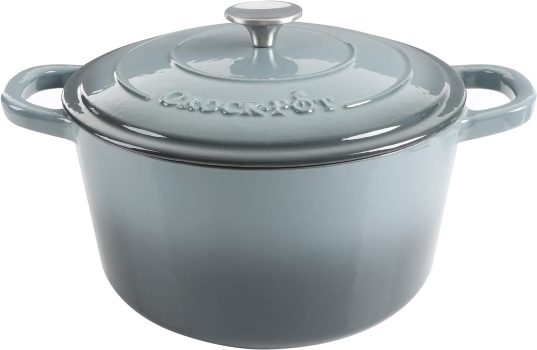 Crock-Pot Artisan Round Enameled Cast Iron Dutch Oven, 7-Quart, Slate Gray