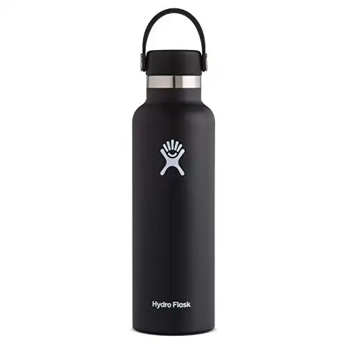 Hydro Flask Standard Mouth Stainless Steel Bottle with Flex Cap Black 21 oz