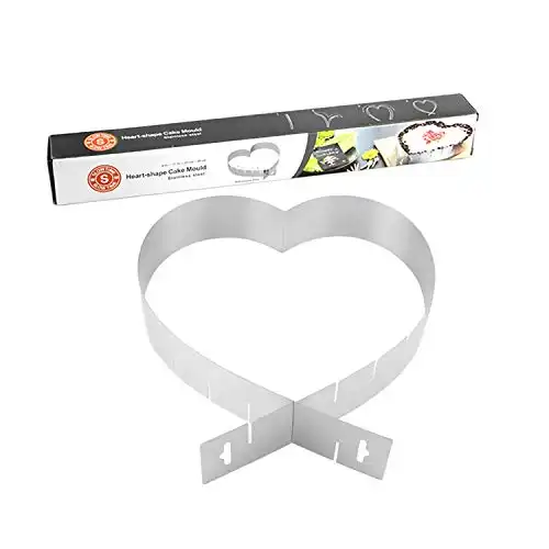 Seporna 6-12 Inch Adjustable Heart Cake Mold Ring