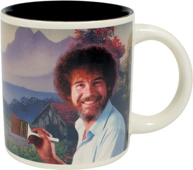 The Unemployed Philosophers Guild Bob Ross Heat Changing Mug - Add Coffee or Tea and a Happy Little Scene Appears - Comes in a Fun Gift Box