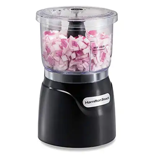 Hamilton Beach Electric Vegetable Chopper & Mini Food Processor, 3-Cup, 350 Watts, for Dicing, Mincing, and Puree
