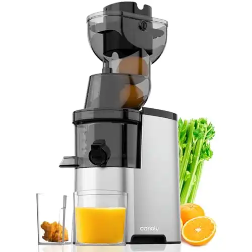 Masticating Juicer Machines, 3.5-inch (88mm) Powerful Slow Cold Press Juicer with Large Feed Chute, Electric Masticating Juicer