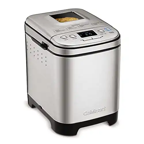 Cuisinart CBK-110P1 Bread Maker Machine, Compact and Automatic, Customizable Settings, Up to 2lb Loaves